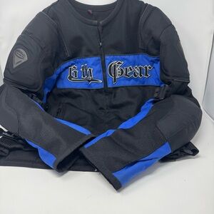 Speed tech 6th gear men’s armored Black and Blue Motorcycle Jacket size 44 used